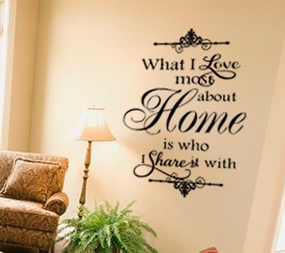 Family Wall Art Decor Quotes Decal - What I love most about HOME is who I share it with - 1625 - image1